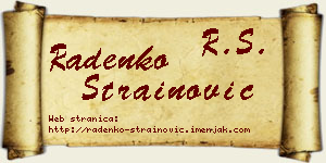 Radenko Strainović vizit kartica